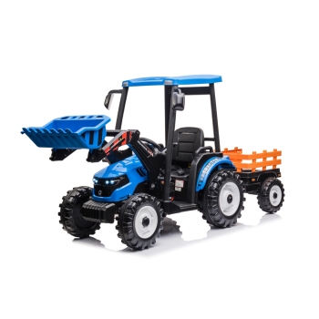 MEGA Traktor na akumulator dla dzieci D68 z przyczepką Niebieski JS3158B.NIE